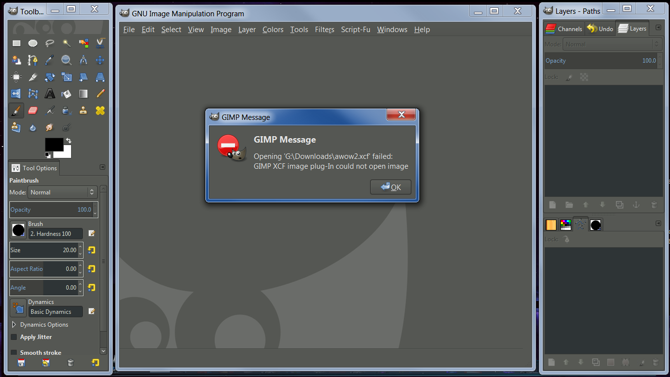 Gimp Xcf Error Unsupported Xcf File Version 11 Encountered Help! "GIMP XCF image plug-In could not open image" • GIMP Chat